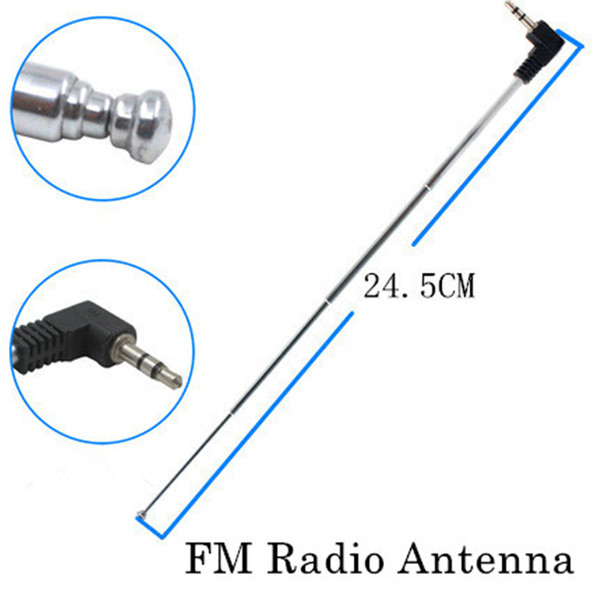 Free Shipping 10pcs Telescopic Antenna 3.5mm Male Plug Connector FM Radio Antenna for Mobile Cell Phone Mp3 Mp4 Speakers 245mm Length