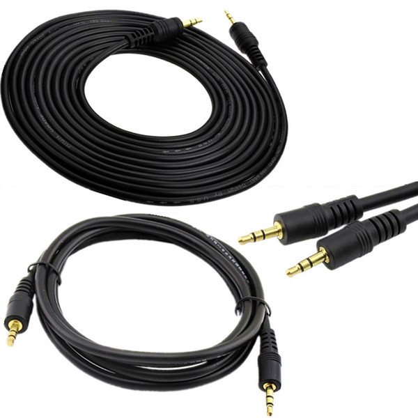 800pcs/lot 1M Stereo Audio Extension Cable 3.5mm Male to Male blackFree DHL