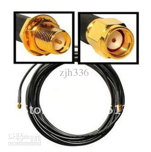 Wholesale Free Shipping 5 Pieces/Lot New 9M WiFi WAN Router Wi-Fi Antenna Extension Cable RP-SMA