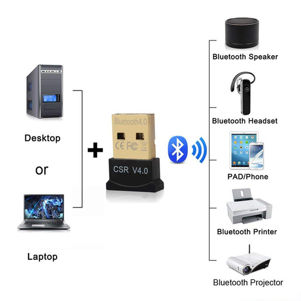 Usb Bluetooth adapter 4.0 Bluetooth audio receiver CSR4.0 Bluetooth transmitter Support win8/10 With Packages