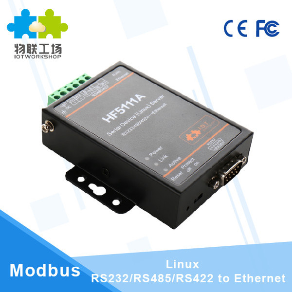 CE FCC oficial HF5111A RJ45 RS232/485/422 a Ethernet Linux Servidor de puerto serial convertidor industrial dispositivo