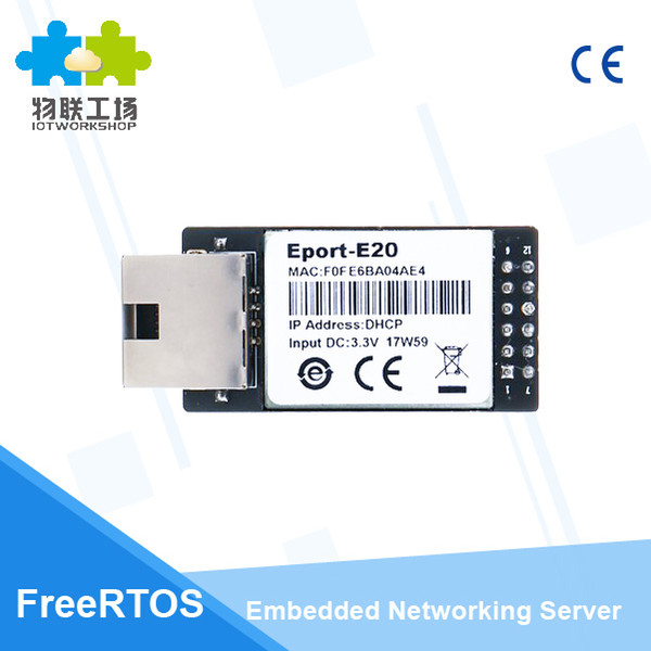 CE HF Eport-E20 freertos servidor de red puerto serie TTL a Ethernet módulo integrado DHCP 3.3 V TCP IP Telnet