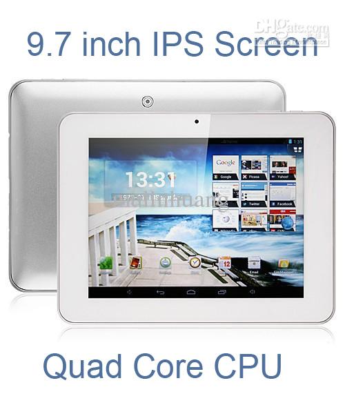 Wholesale - DHL Freeshipping 9.7 Inch HD IPS Screen Quad Core A31S Tablet Android 4.1 Allwinner A31S 1.2Ghz 1GB/8GB Dual Camera HDMI AMPE