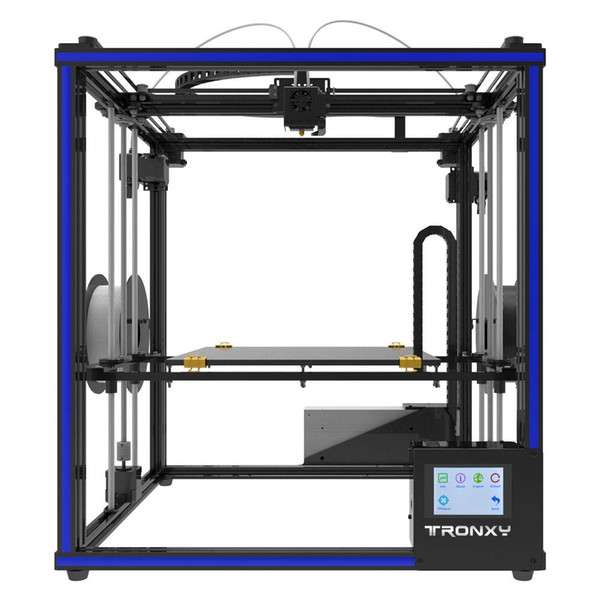 X5ST-2E 3D Printer 2 in 1 Out Extrusion DIY Kit,3D Print Cube Full Metal Square with 3.5 inch Touch Screen Large Printing Size 330*330*400