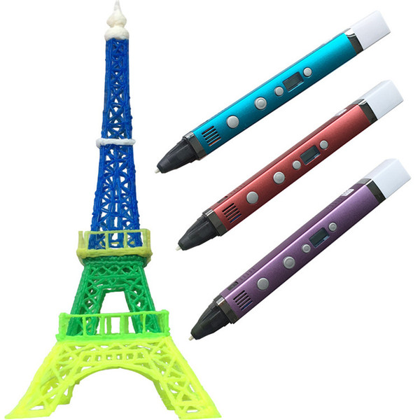 2018 New Magic Third Generation Colorful 3D Printer Pen Drawing Pens 3D Printing Pen LED Screen Best Gift For Kids Good Quality