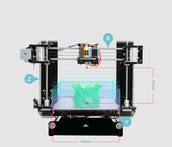 Hot selling Reprap Stampante 3D Printer 3d Prusa i3 Full Acrylic Frame MK8 Extruder LCD2004 of 2016