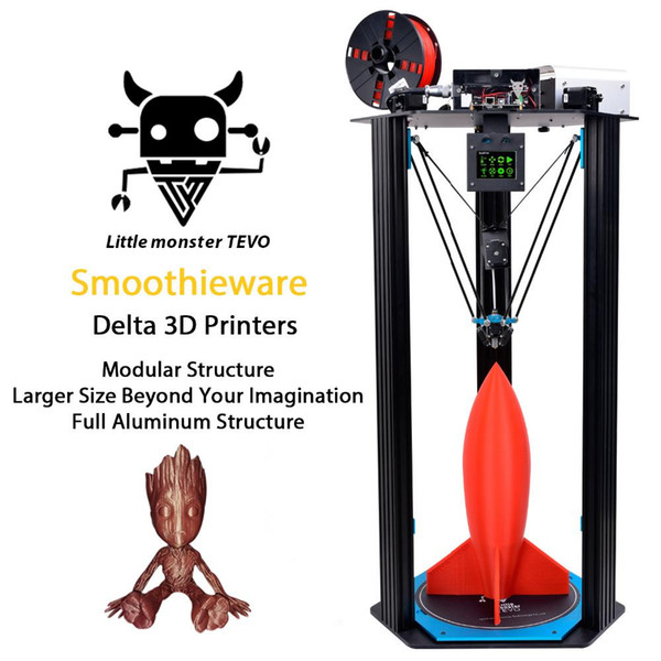 2018 Newest TEVO Delta Printing Area D340xH500mm OpenBuilds Extrusion/Smoothieware/MKS TFT28/Bltouch High Speed 3D Printer kits