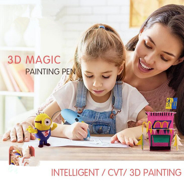 2018 3D Printer Magic Painting Pen Children Drawing Toys DIY Designer Modeling Coloring Arts 3D Paint Pen Kids Learning Education Toy