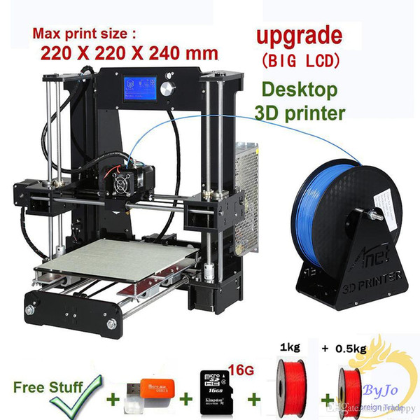 New Upgrade desktop 3D Printer Prusa i5 1.5Kg Filament & 16G TF Card for gift (BIG LCD)