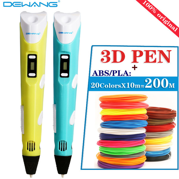 Original dewang 2nd generation 3D Printing Pen LED/LCD DIY Screen 3D Pen With Pen+200M ABS/PLA Children's toys birthday present