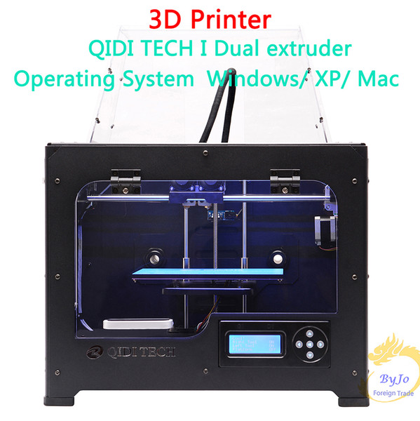 Newest High Quality QIDI TECH I Dual extruder 3D Printer with upgraded 7.8 version motherboard W/2 ABS and PLA filaments 3D printers