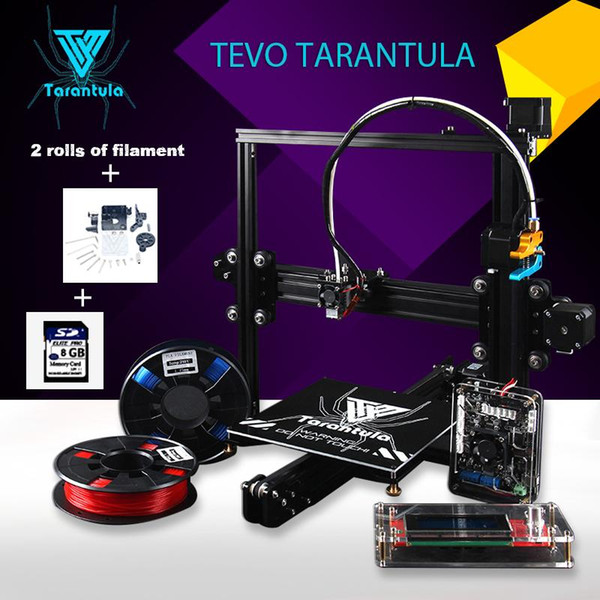 2018 Imprimante TEVO Tarantula I3 Single/Dual Extruder 3D Printer kit DIY Impresora reprap prusa I3 2 Rolls Filament As Gift