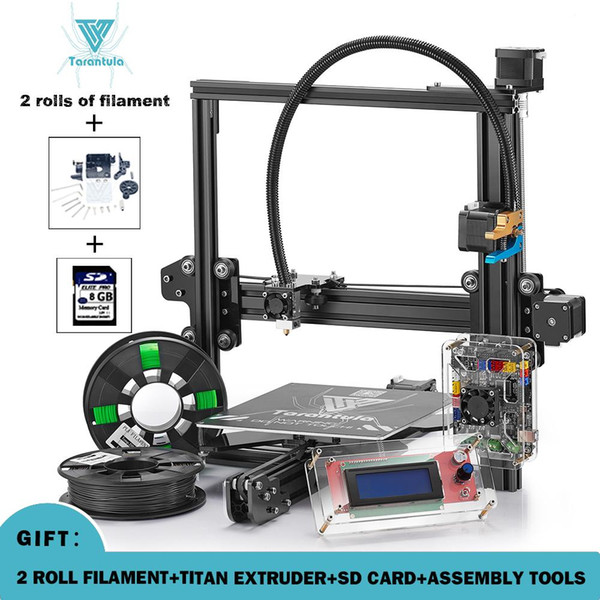 2018 New Tevo Tarantula 3D Printer DIY Kit reprap prusa I3 impresora 3d printer with 2 rolls 3d filament & Titan extruder free