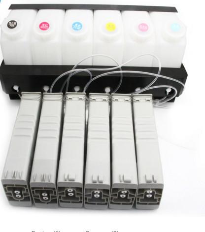 6 Colors Bulk Ink System For Bulk Ink System For HP 5000 5500 5100 1050 Printer work with the chip decoder for permanent6