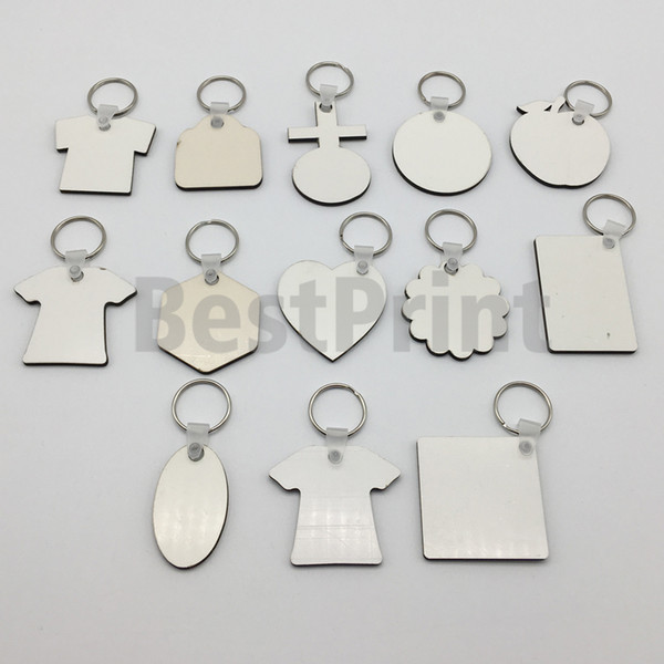 DIY sublimation printing double sided blank MDF sublimation keychains