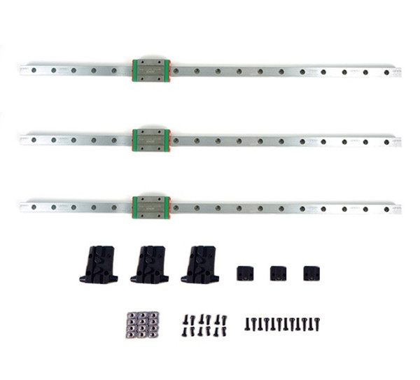 Freeshipping 3D Printer Parts 3pcs/lot Delta HIWIN Linear Rail 460mm Length with Slide Block High Quality