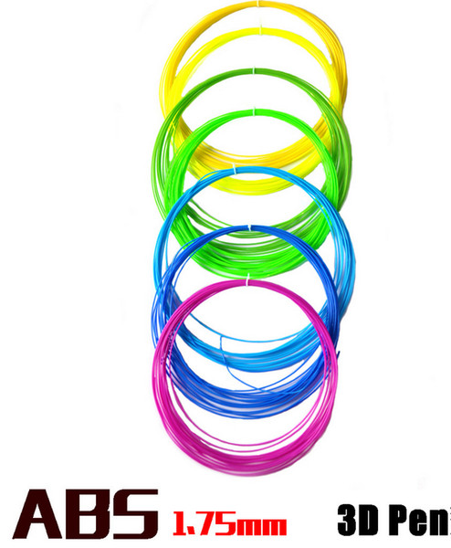 Hot sale ABS Filament 1.75mm 20 different colors 5 meters each color all 3D Pen 3D Printer SGS Approval Material E233L