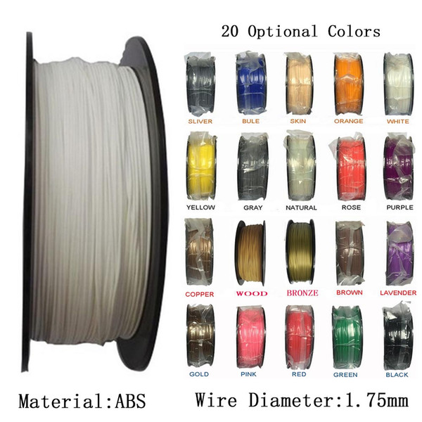 3D Printer Filament ABS 1.75mm Material 1KG Plastic Rubber Consumables Material for 3D Drawing Printer Pen Rubber Consumables Material