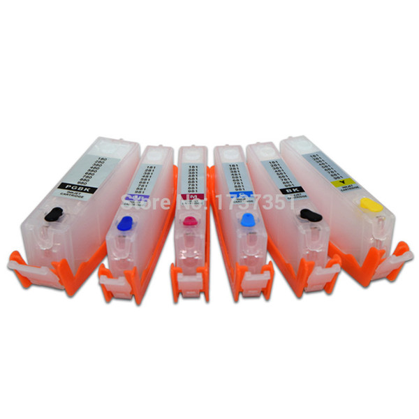 6 color PGI-480 CLI-481 Refill Ink Cartridge with Disposable Chip for Canon PIXMA TS8140 TS9140 Printer PGI 480 480XL CLI 481