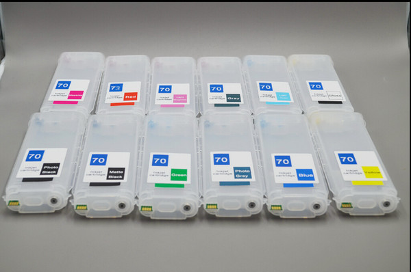 130ml 12 color-set,Empty DIY refillable ink cartridge with auto reset chips for HP designjet Z3200 printer