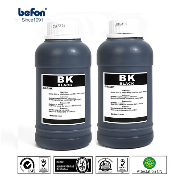 befon 250ml Refilled Dye Universal Ink Kit Compatible for Canon Brother Deskjet Printers Tank Ink Cartridges CISS