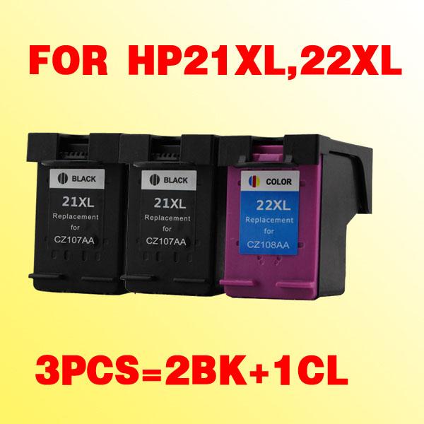 2BK+1Color ink cartridge for hp21 21xl for hp22 22xl Dsekjet D1360 D1460 D2360 D2460 3920