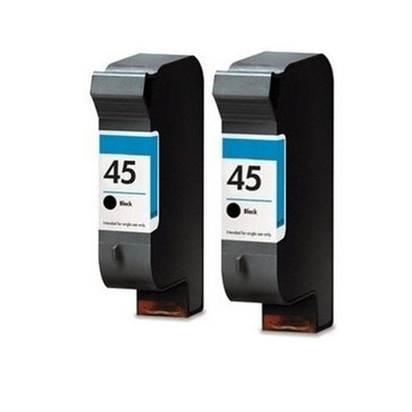 2PK Replacement For HP45 45 51645A Ink Cartridges Deskjet 6120 9300 1120c 1180c 1220c 1280 1600c 1600cm 6122 700 Fax 1220