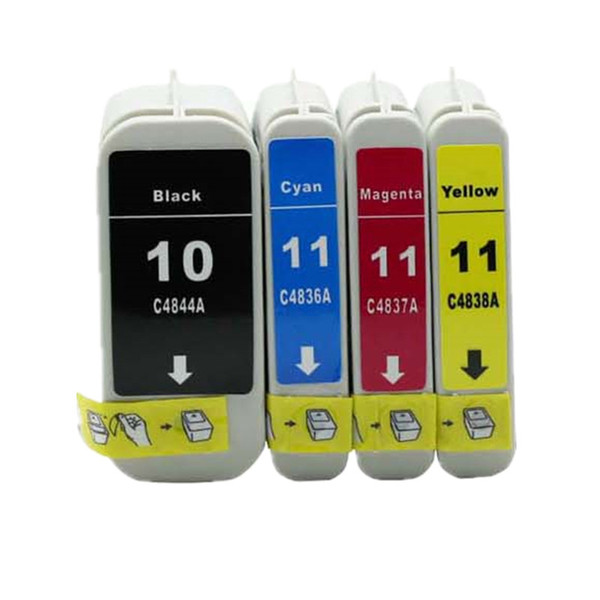 4PK Ink Cartridges Compatible For HP Printers 10 11 C4844A C4836A Inkjet Business 2500c 2500cm 2600 2600d 2800 2800dt Ink