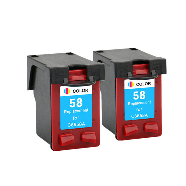 2PK Replacement For HP58 58 Ink Cartridges C6658A Photosmart 7550 7660 7660v 7960 7960w 7660w7150 7350 7260 7260v 7260w