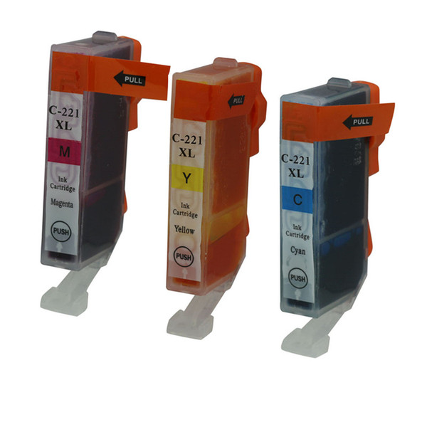 3PK Inkjet Cartridges CLI221 221 Replacement For Canon PIXMA IP3600 IP4600 MX860 MP980 MX870 MP990 MP640 Printers Color Ink