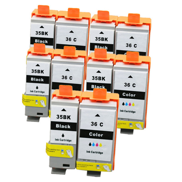 10PK PGI 35 CLI 36 Ink Cartridges Compatible for Canon Printers PIXMA IP100B IP100 with battery Mini 260 320 Cartridge With Chip