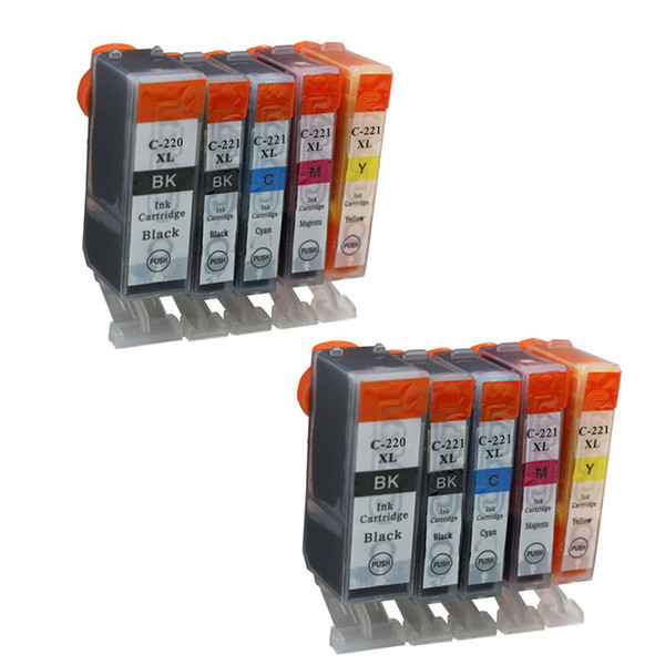 10PK PGI 220 CLI 221 Ink Cartridge Replacement for Canon Printers Cartridges Pixma MP550 MP560 IP3600 MP620 MP620B IP4600 IP4700