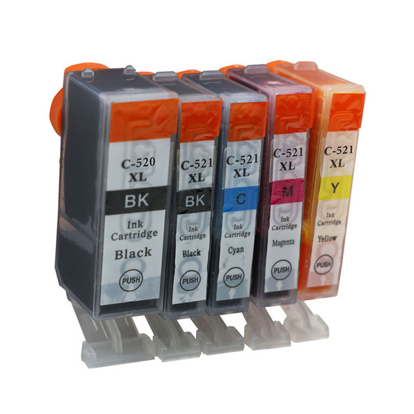 5PK Ink Cartridges PGI520 520 CLI521 521 Replacement for Canon PIXMA MP540 MP550 MP560 MP640 MX860 MP620 MP630 MX870 Inkjet