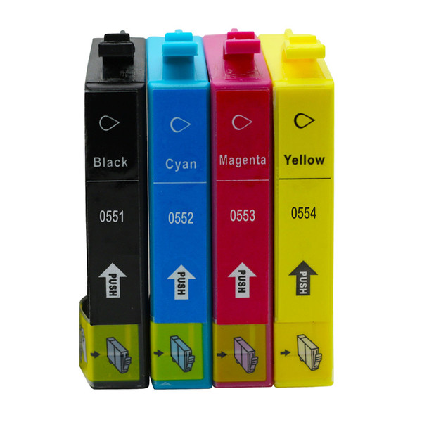 4PK T0551 T0552 T0553 T0554 Ink Cartridges Replacement For Epson Stylus Photo RX420 RX425 RX520 R240 R245 Printer Inkjet