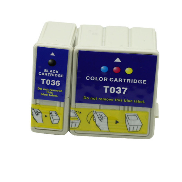 2PK T036 T037 Ink Cartridges Replacement For Epson Printers Stylus C42UX C44UX C46 Printer Inkjet High Quality