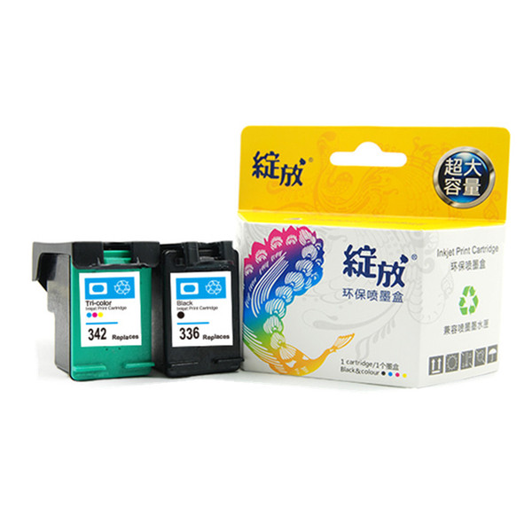 2pcs Compatible For HP 336 342 Black Tri-color Ink Cartridges Psc1510 Photosmart 7830 C9362E C9361E Printer Ink Cartridge