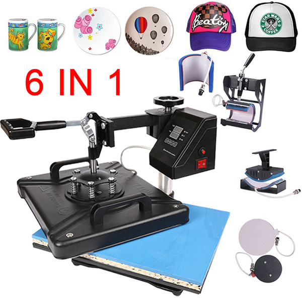 double display 30*38CM 6 in 1 Combo Heat Press Printer Sublimation Machine Heat Press Machine for T-shirts Plates/Cap/Mug/Phone