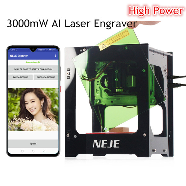 2019 All New NEJE DK-8-KZ 3000mw 3D Laser Engraver Box Laser Engraving Machine Printer Support Windows 7/8/10/iOS/Android