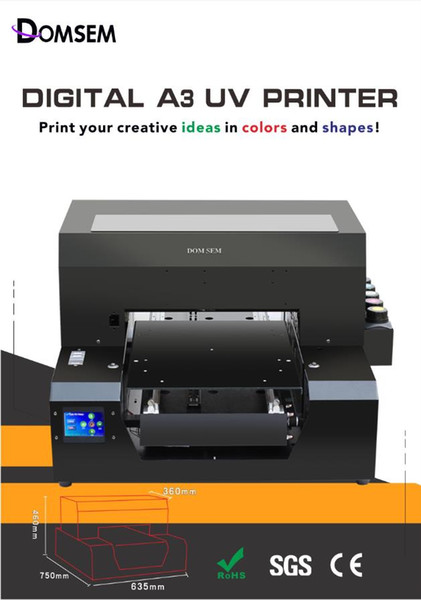 China Original factory Automatic Multicolor A3 UV Flatbed Printer with head UV LED system LCD touch screen