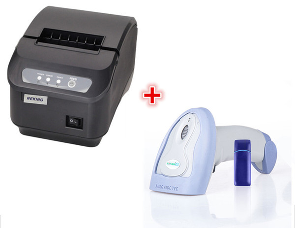 1wireless scanners+ printer High quality 80mm thermal receipt printer automatic cutting USB+Serial port or Ethernet ports