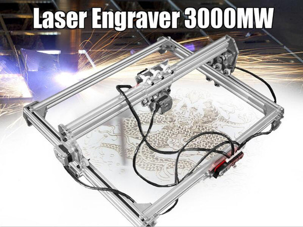 50*65cm Mini 3000MW Blue CNC Laser Engraving Machine 2Axis DC 12V DIY Engraver Desktop Wood Router/Cutter/Printer+ Laser Goggles