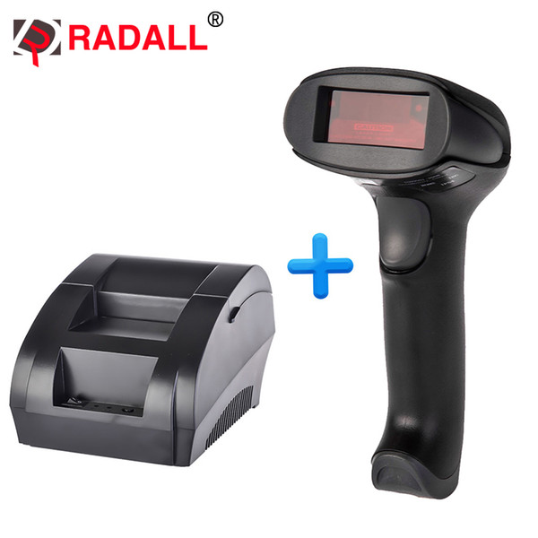 RD-5890K + RD-2013 Supermarket Machine 58mm thermal receipt printer 58 mm thermal printer and laser Barcode Scanner