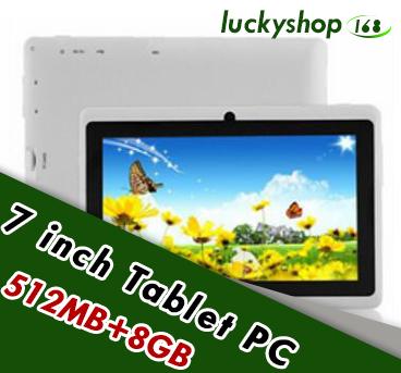 10X 7 inch Capacitive Allwinner A33 Quad Core Android 4.4 dual camera Tablet PC 8GB RAM 512MB ROM WiFi EPAD Youtube Facebook Google DHL