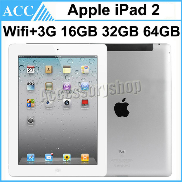 Refurbished Original Apple iPad 2 WIFI + 3G Cellular 9.7 inch 16GB 32GB 64GB IOS Dual Core 1GHz A5 Chipset Tablet PC DHL 1pcs