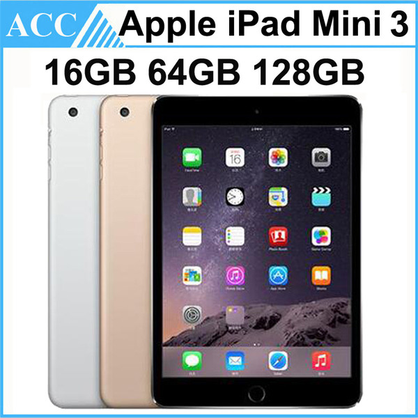 Refurbished Original Apple iPad Mini 3 WIFI Version 16GB 64GB 128GB 7.9 inch Retina Display IOS Dual Core A7 Chipset Tablet PC Free DHL 1pcs