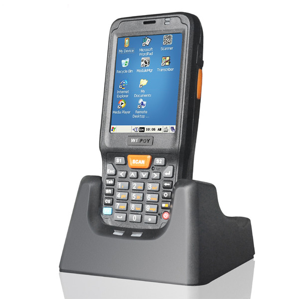 Wholesale- Windows CE 6.0 Portable Scanner Terminal With 13.56MHz HF RFID Wifi Bluetooth WCDMA 1D Scanner