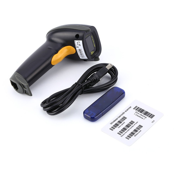 Wholesale-USB Handheld Wireless Laser Barcode Scanner 433MHZ Laser Wireless Bar Code Scanning Free Shipping