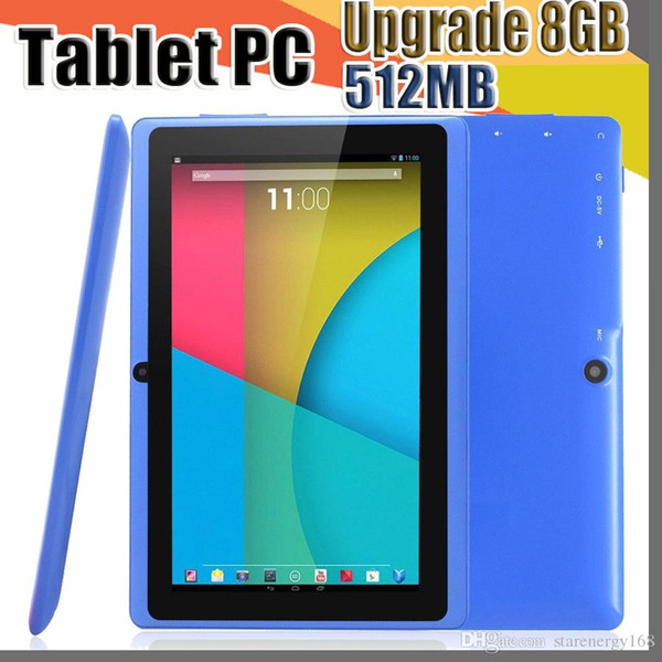 20X 7 inch Capacitive Allwinner A33 Quad Core Android 4.4 dual camera Tablet PC Upgrade 8GB 512MB WiFi EPAD Youtube Facebook Google A-7PB