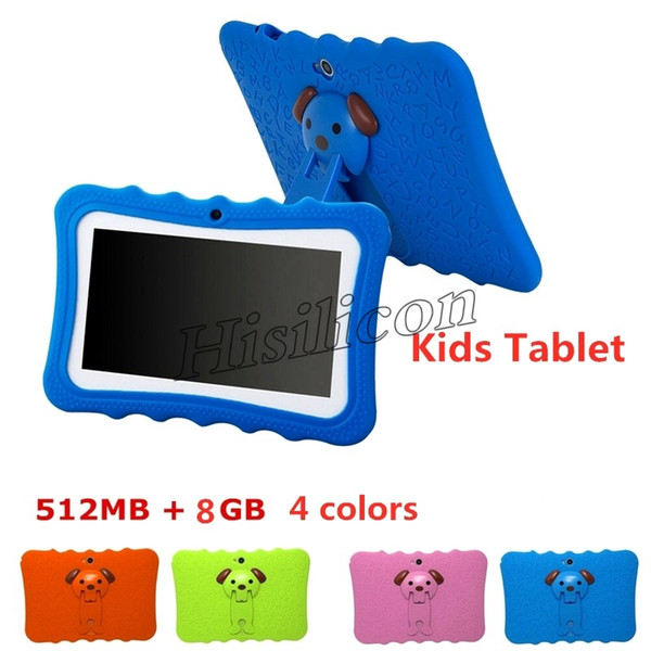 10pcs New Kids Tablet PC 7 inch Quad Core children tablet Android 4.4 Allwinner A33 Google Player WiFi big Speaker protective Case