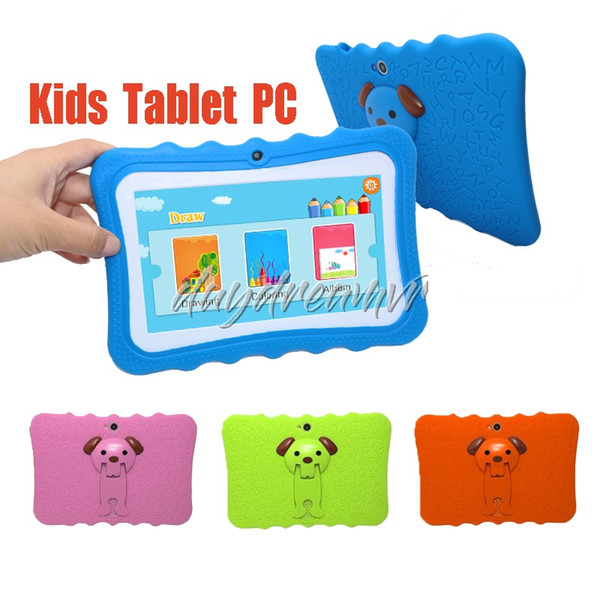 Kids Tablet PC 7 inch Quad Core children tablet Android 4.4 Allwinner A33 8GB google player wifi big speaker + protective cover case